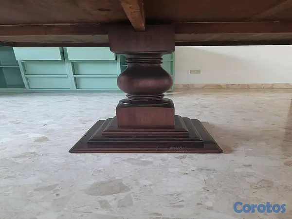muebles y colchones - Mesa comedor cuadrada caoba 2