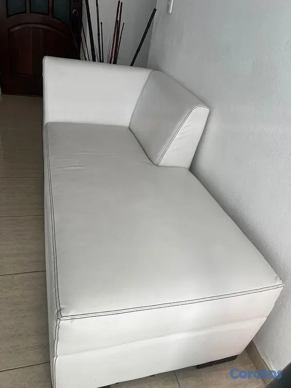muebles y colchones - Sofá Chaise Blanco 5