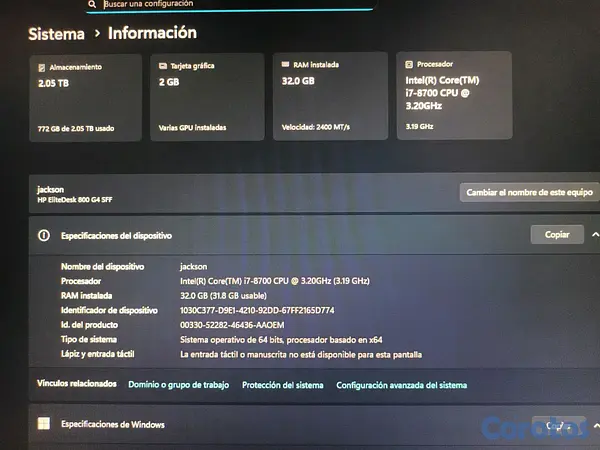computadoras y laptops - Cpu HP ELITEDESK 32 DE RAM 2TB DE ALMACENAMIENTO  6