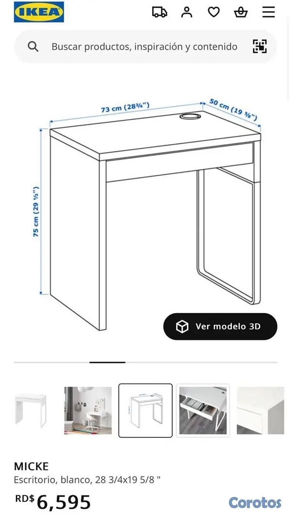 muebles y colchones - Escritorio blanco IKEA  4
