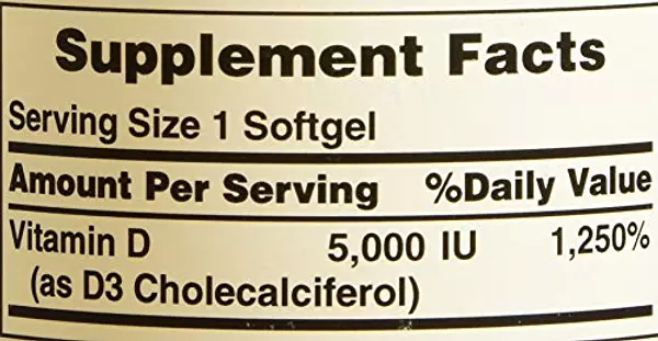 Salud y Equipamiento Médico - Suplemento Dietario Puritan's Pride Con Vitamina D3 5000 5