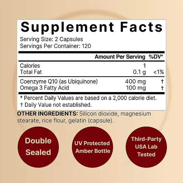 Salud y Equipamiento Médico - Coq10 400mg Con Acidos Grasos 3