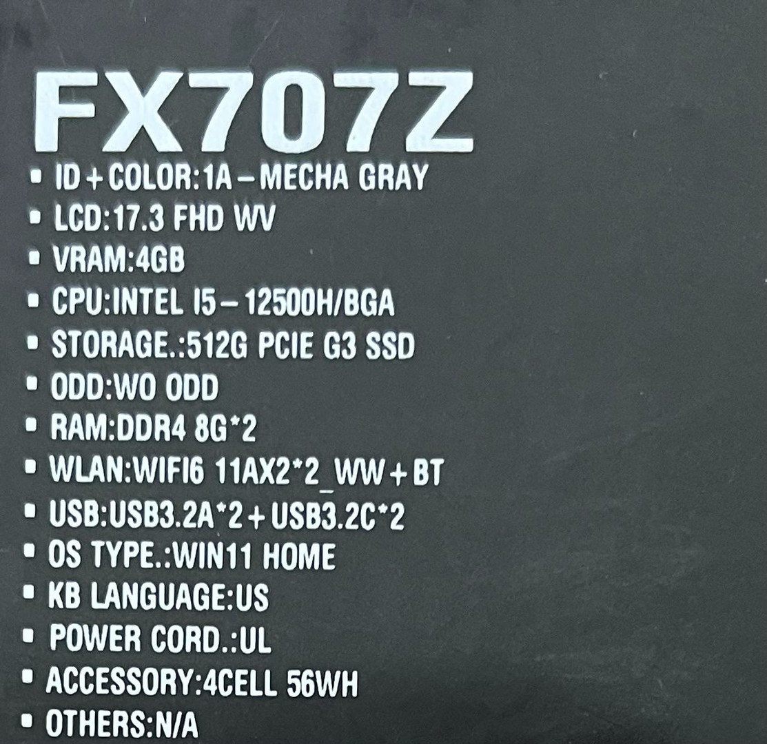 computadoras y laptops - ASUS TUF GAMING FX707Z 12ava GENERACION SELLADA  2
