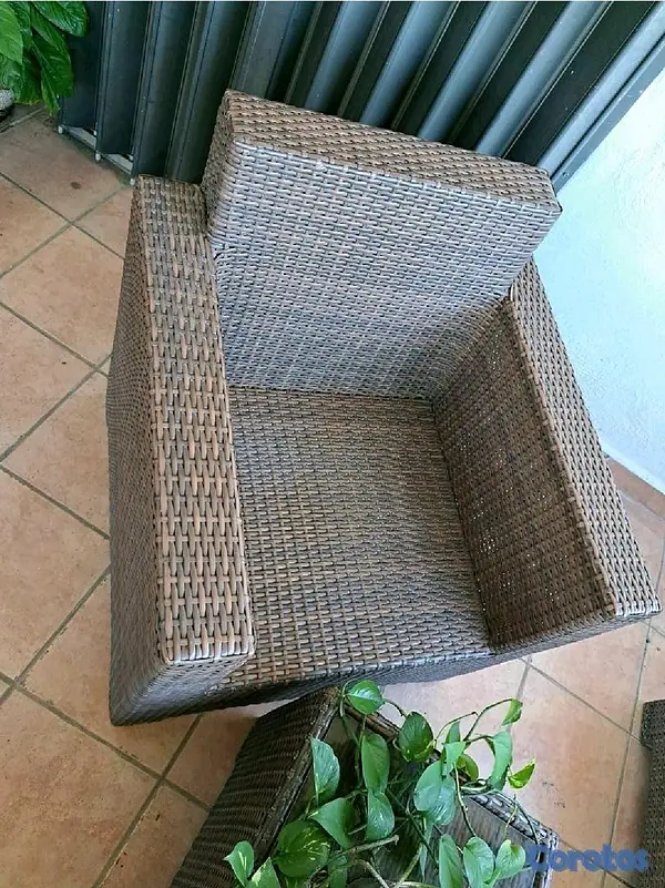 muebles y colchones - Juego de Muebles para Terraza o Galería de fibra, con sus cojines.  3