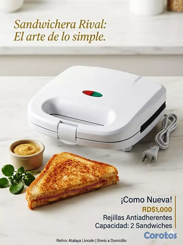 electrodomesticos - 🥪 Sandwichera Rival Blanca / Antiadherente | ¡Como 2