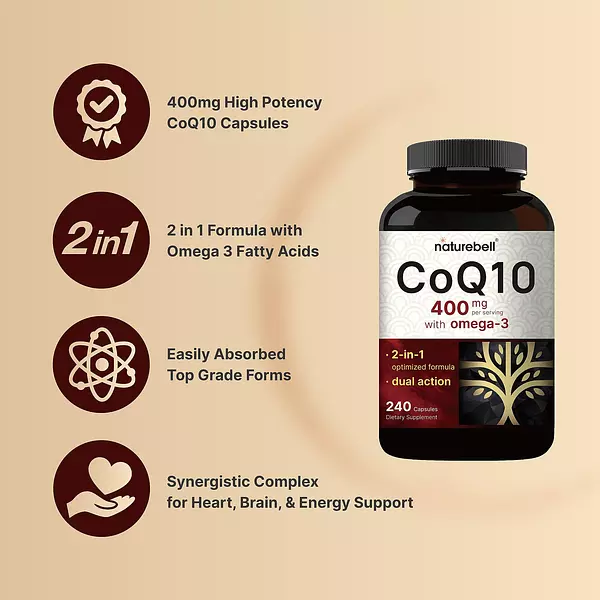 Salud y Equipamiento Médico - Coq10 400mg Con Acidos Grasos 4