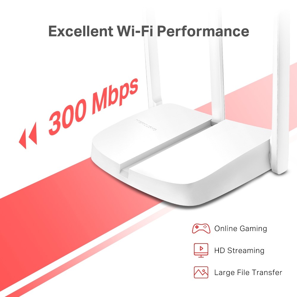computadoras y laptops - ROUSTER MERCUSYS MW306R 3 ANTENAS  DE ALTA EFICINCIA EN SUS Conexiones 
