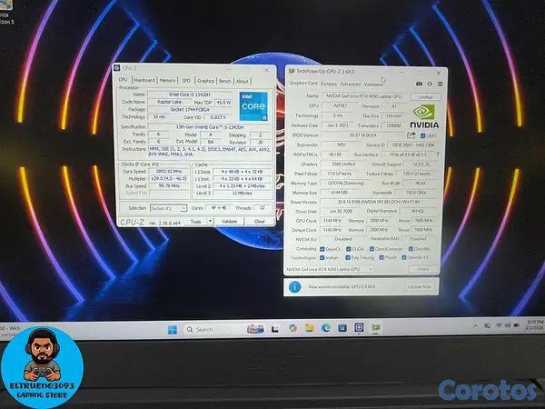 computadoras y laptops - Laptop gaming MSI Thin 15 I5 13TH, RTX 4050, SSD 5 10