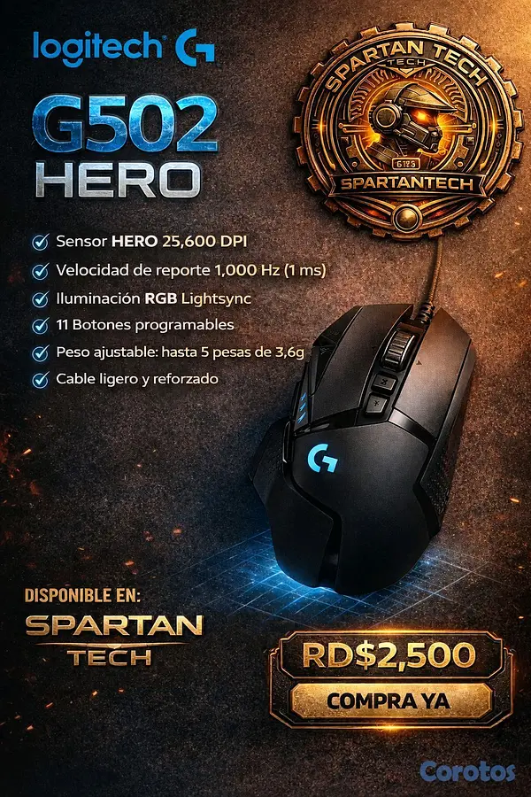 accesorios para electronica - Mouse Gamer Logitech G502 HERO (25,600 dpi)
 2