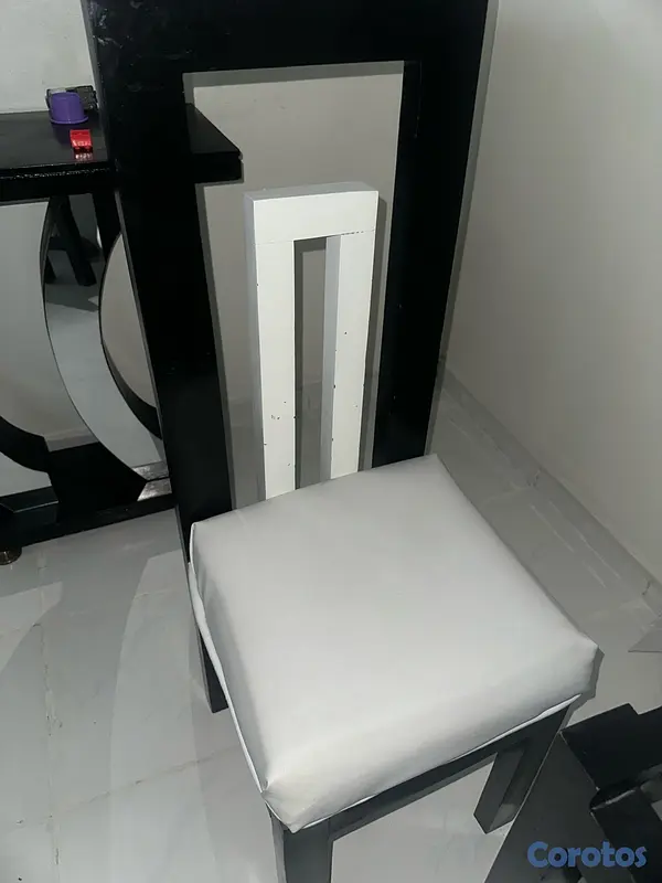 muebles y colchones - juego de comedor 4/ sillas com tope de cristal 2