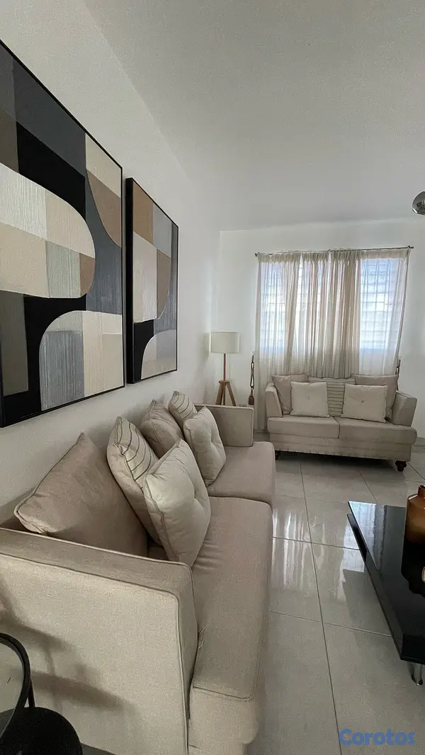 muebles y colchones - Juego de Sofás Beige Modernos (2 piezas) 2
