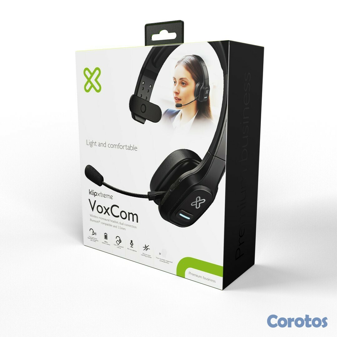 computadoras y laptops - AUDIFONO CON MICROFONO KLIPX VOXCOM, BLUETOOTH 5.0 + (ADAPTADOR USB C A JACK 3.5 2