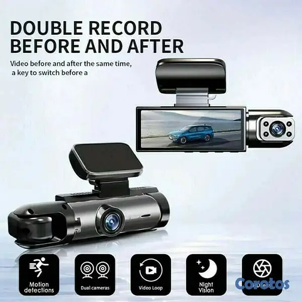 accesorios para vehiculos - Cámara de tablero de doble lente para automóvil HD 2