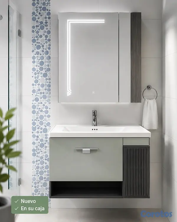 decoración y accesorios - Mueble de baño con espejo LED en venta de oportunidad 2