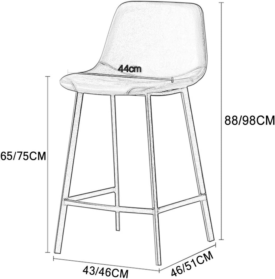 muebles y colchones - Taburete tapizado de cuero PU , patas de hierro negro. silla alta desayunador 1