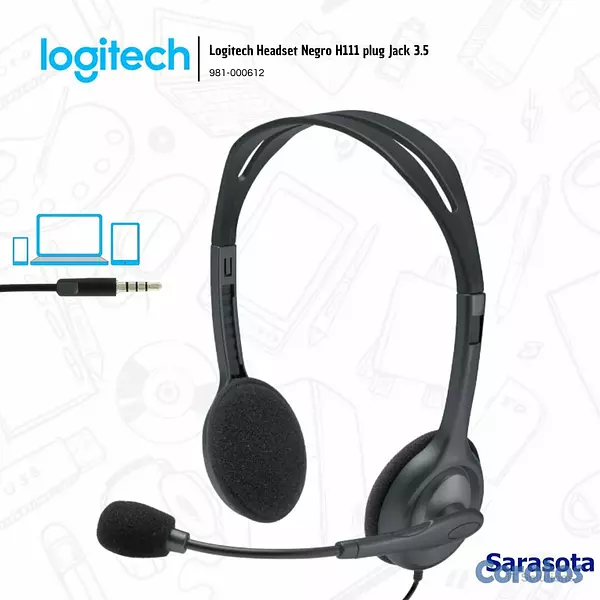 camaras y audio - Logitech Audífono H111 con micrófono Jack 3.5 (981 2
