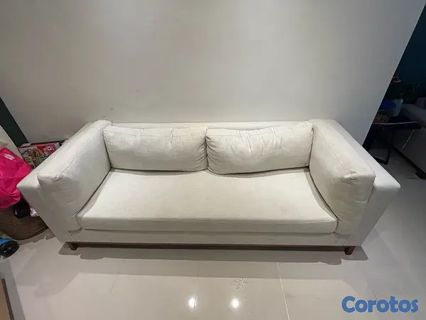muebles y colchones - Mueble-Sofa blanco con madera (1) 3