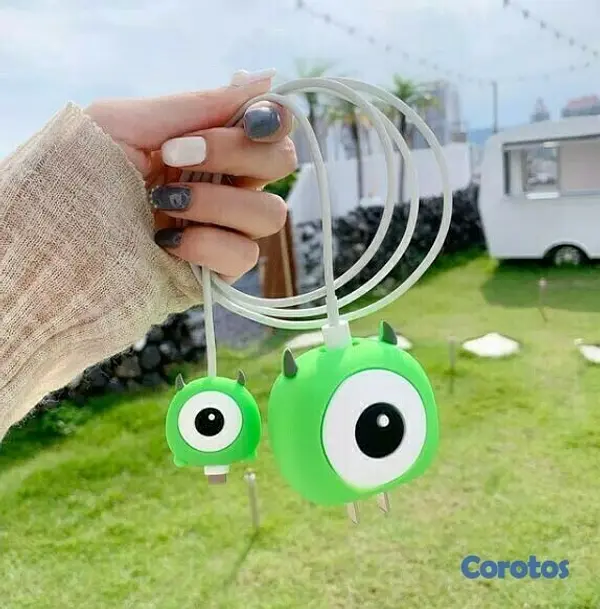 otros electronicos - Protector para cargador iphone tipo c de dibujos animados 1