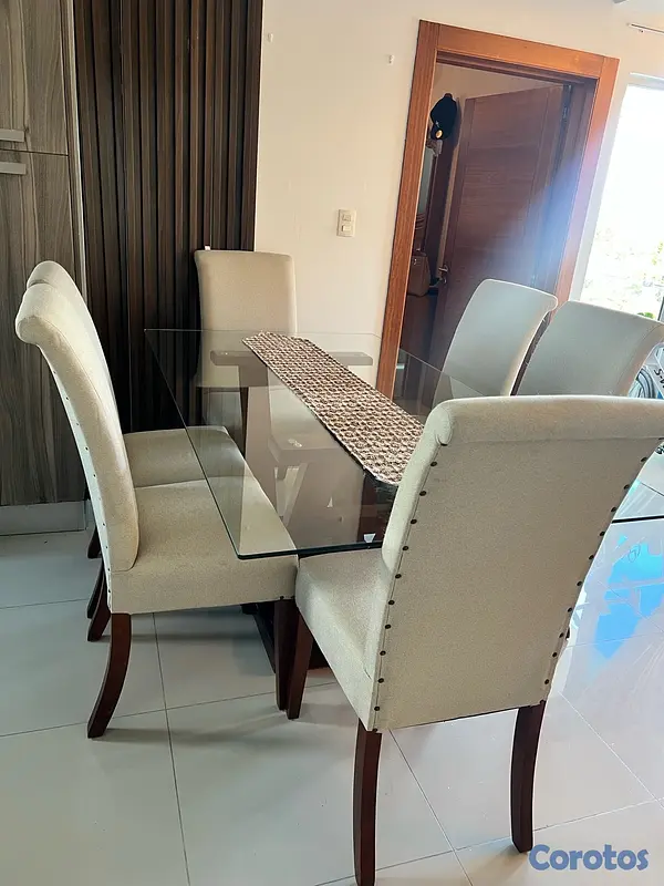 muebles y colchones - Juego de Comedor en caoba de 6 sillas  2