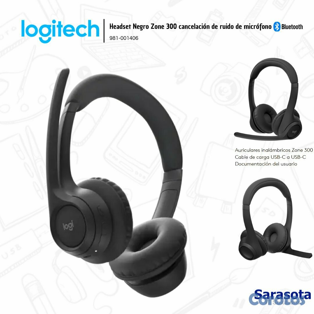 camaras y audio - Logitech Audífono Zone 300 con micrófono Bluetooth 2