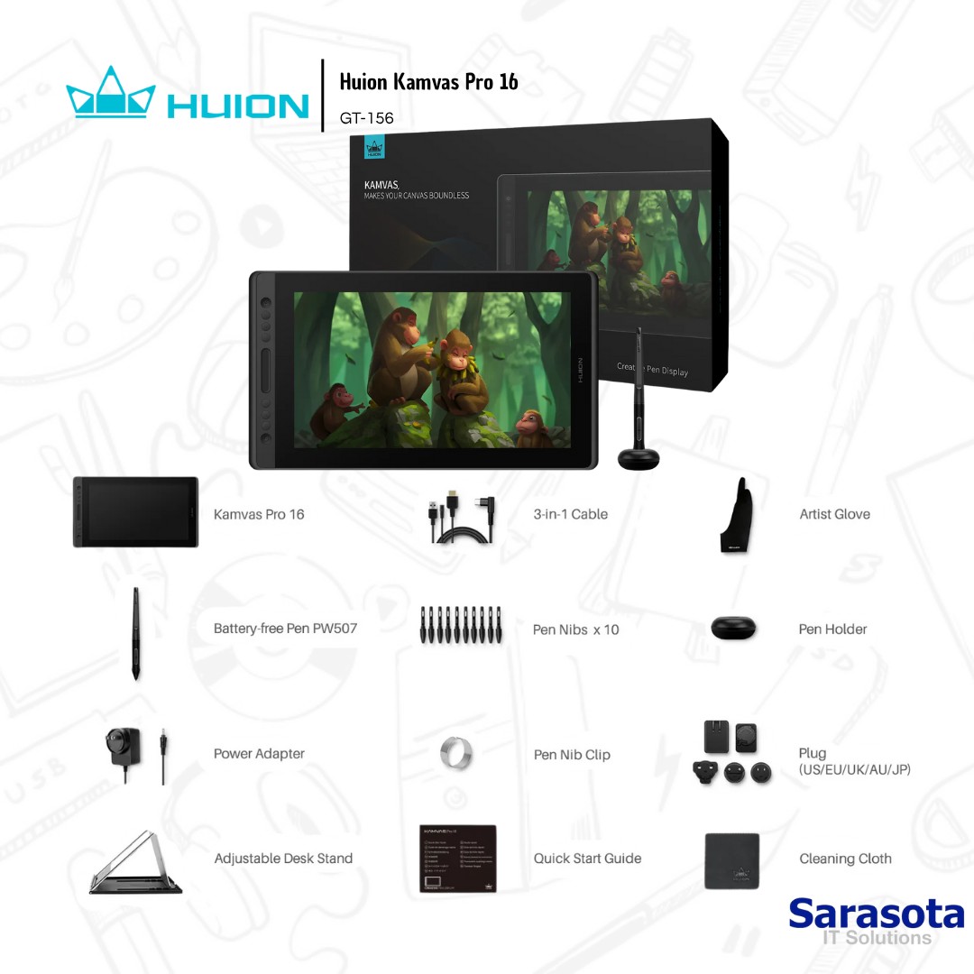 otros electronicos - Huion Kamvas Pro 16 Pen Display GT-156 2