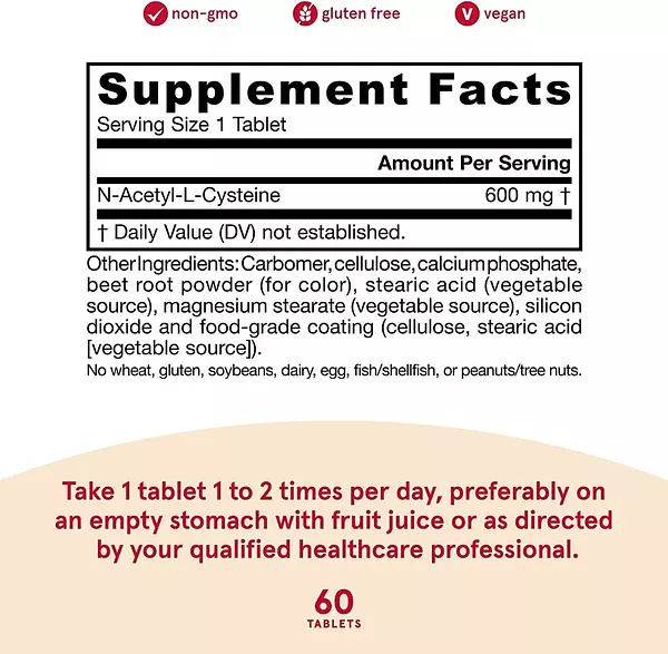 Salud y Equipamiento Médico - Nac 600mg 60 Tabletas Jarrow 2