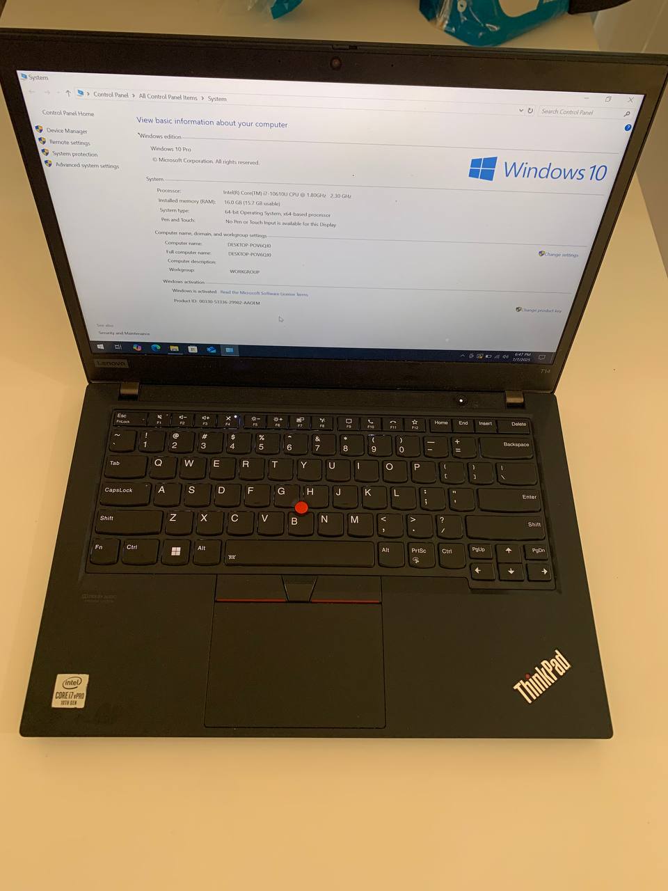 computadoras y laptops - Lenovo Thinkpad T14 i7 10gen/ 16GB RAM/ 512GB SSD 0