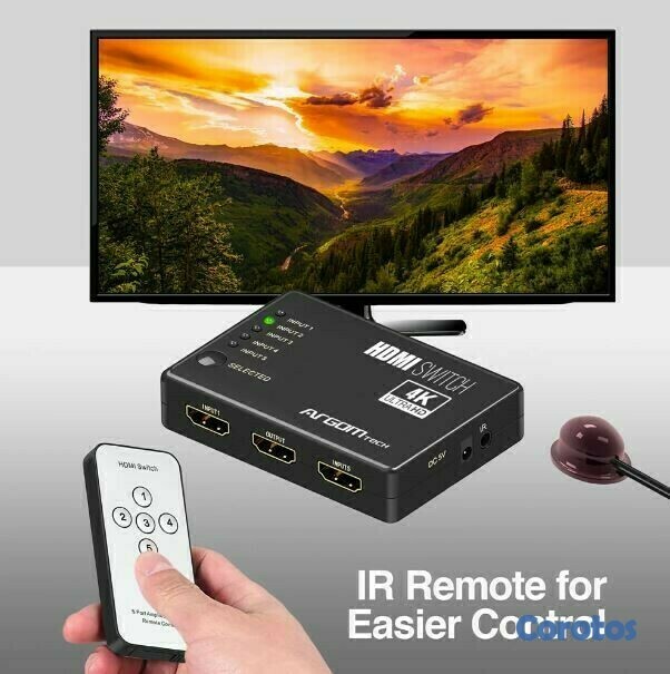 accesorios para electronica - SWITCH DE 5 PUERTOS HDMI ARGOM ARG-AV-5125 4