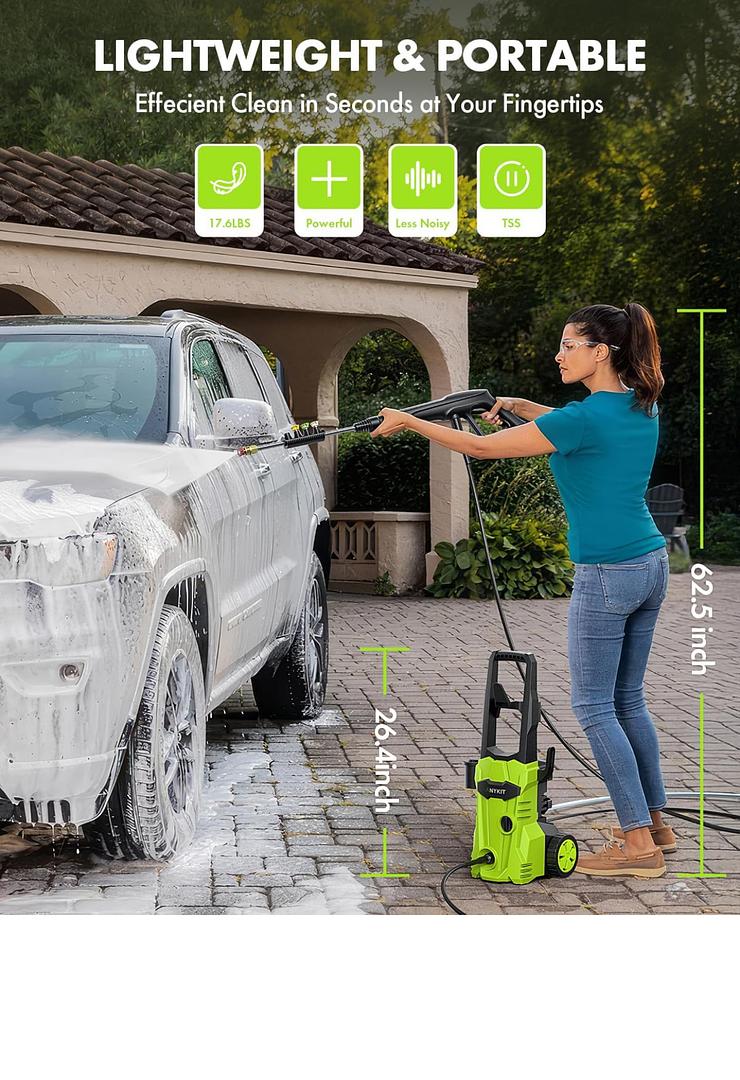herramientas, jardines y exterior - Hidrolavadora eléctrica a presión maxima 2400 libras por pulgadas cuadrada Nueva 1