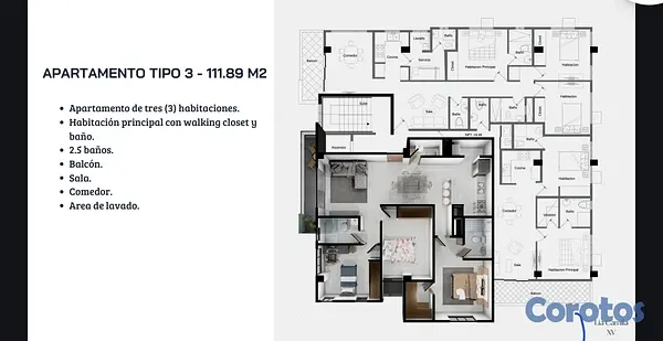 apartamentos - Apto 403, Proyecto LC en Atala 4