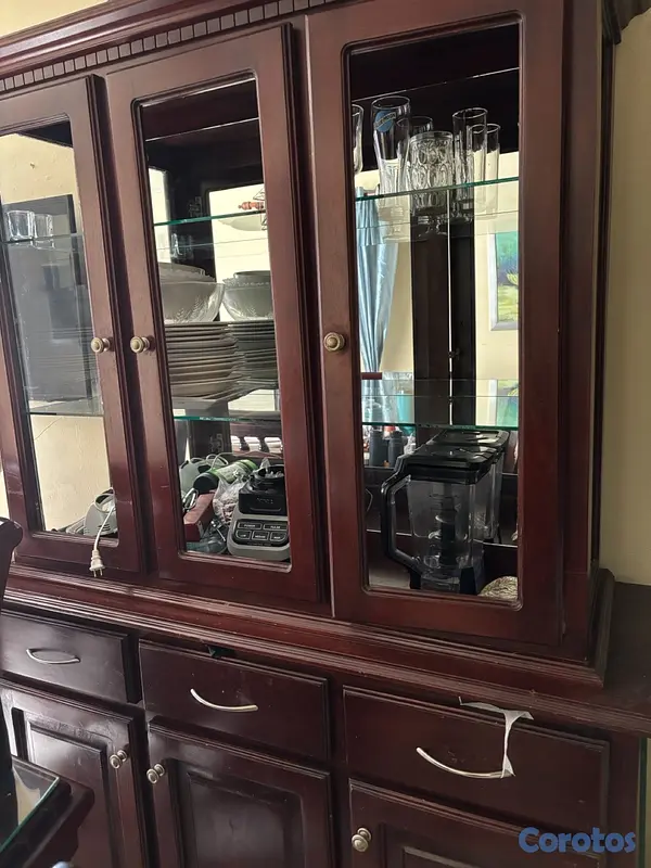 muebles y colchones - vitrina usada en caoba 4