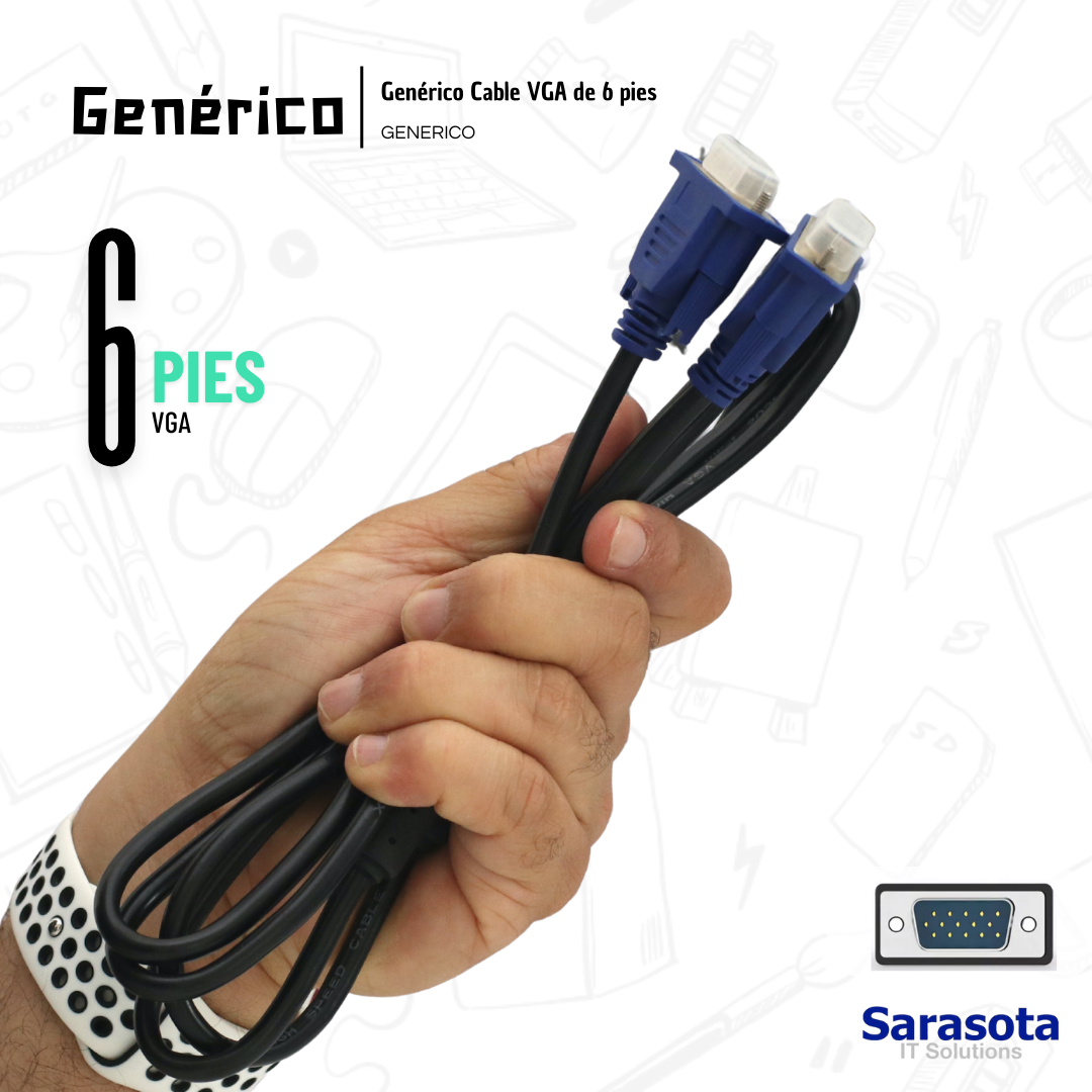 accesorios para electronica - Cable VGA de 6pies (Somos Sarasota) 0