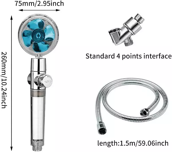 herramientas, jardines y exterior - Cabezales de ducha de alta presión giratorio tipo spa con carga turbo 360 2