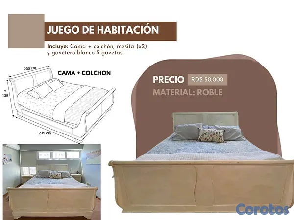 muebles y colchones - Juego de habitación completo  2