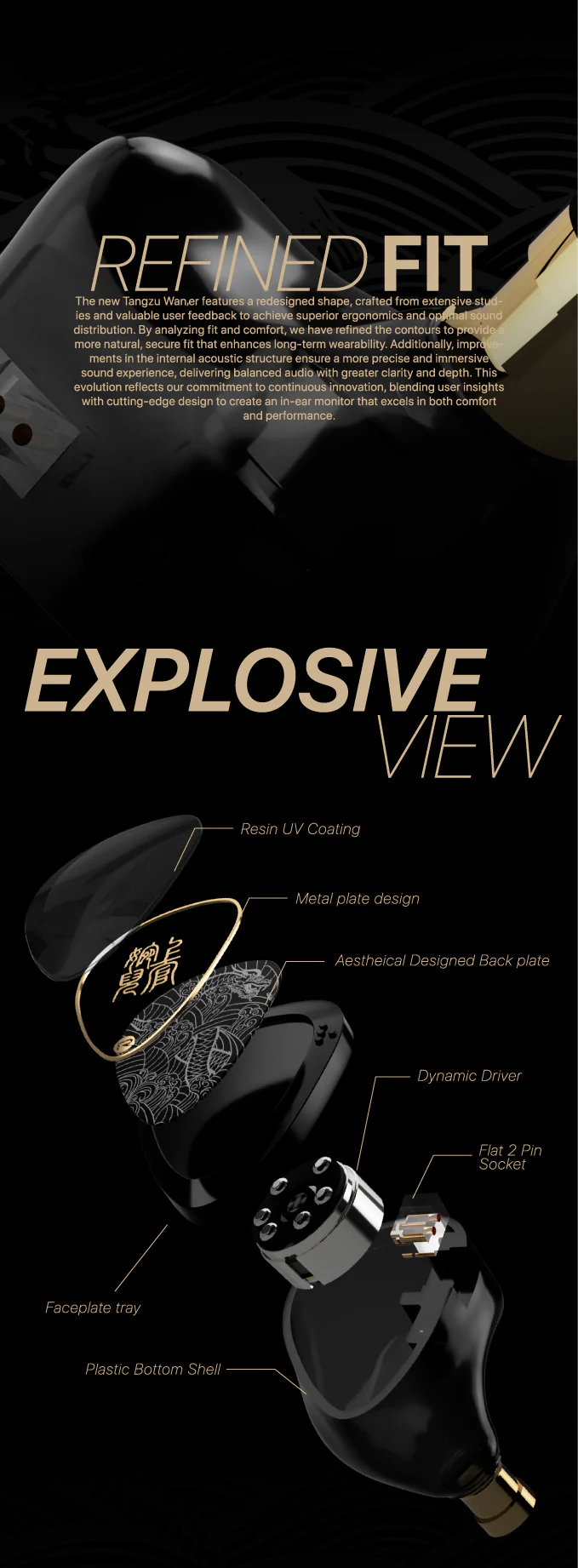 camaras y audio - Tangzu Wan'er 2 auriculares IEM 10mm DD jack 3.5mm 5