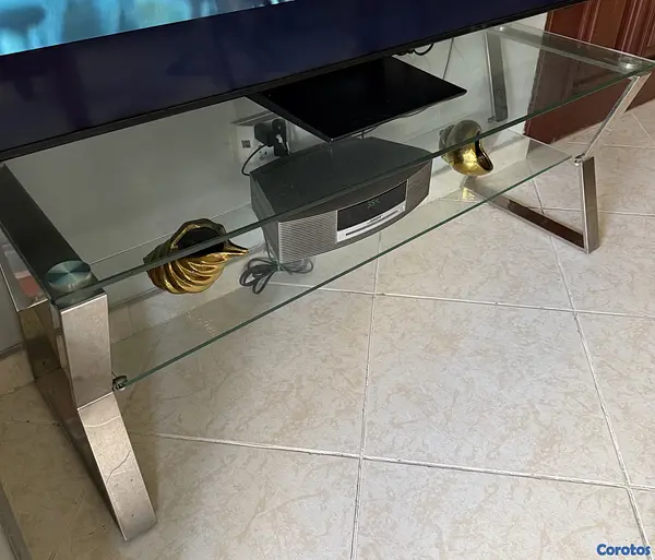 muebles y colchones - Vendo mesa con tope de cristal  3