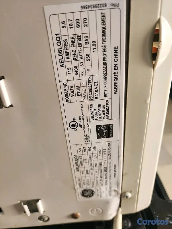 electrodomesticos - aire ventana jeneral electric 6400 btw 4