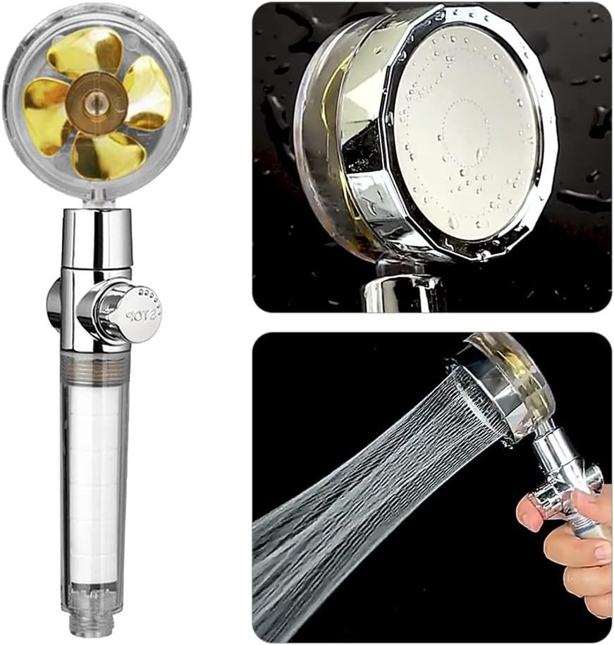 herramientas, jardines y exterior - Cabezales de ducha de alta presión giratorio tipo spa con carga turbo 360 2