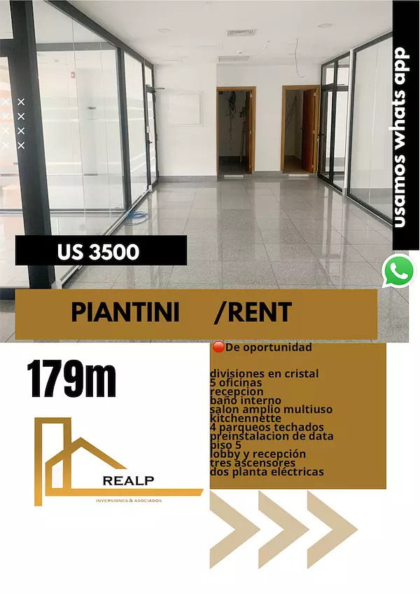 oficinas y locales comerciales - Oficina corporativa  Piantini  1