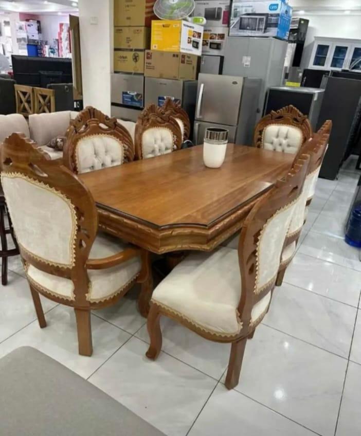 muebles y colchones - Comedor de ocho sillas en madera de caoba  1