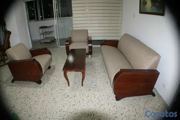 muebles y colchones - Juego de Sala en Caoba Centenaria 3