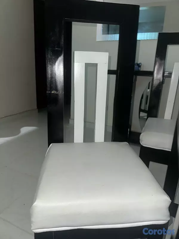 muebles y colchones - juego de comedor 4/ sillas com tope de cristal 3