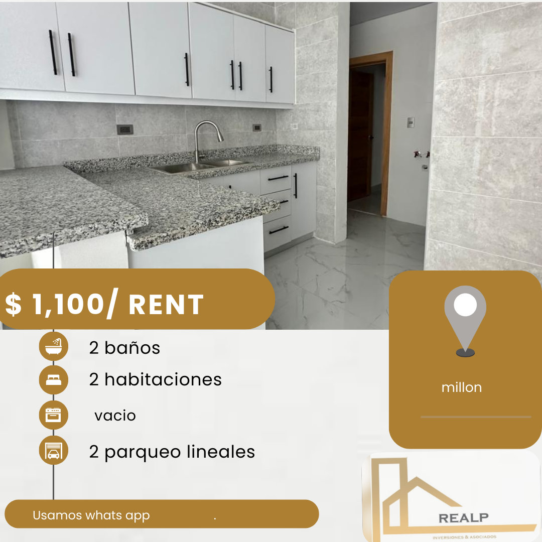 apartamentos - hermoso apartamento en una zona céntrica y tranquila en el millón 