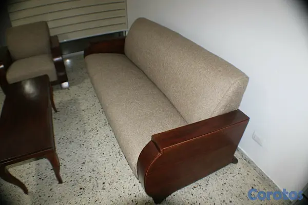muebles y colchones - Juego de Sala en Caoba Centenaria 4