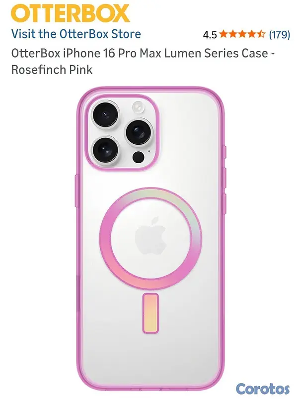 accesorios para electronica - Cover Otterbox iPhone 16 Pro Max Lumen Rose 2