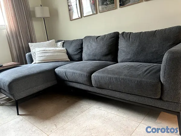 muebles y colchones - Sofá Chaise en Tela 2