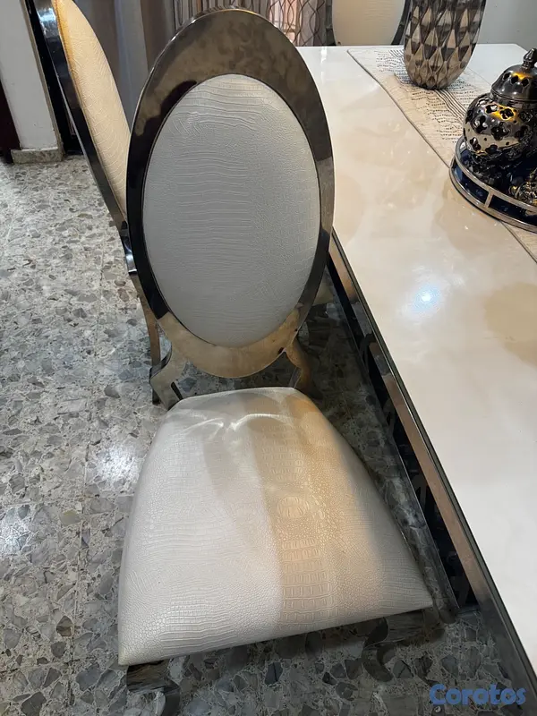 muebles y colchones - Mesa de Comedor Cristal y Acero Inoxidable Como Nu 2