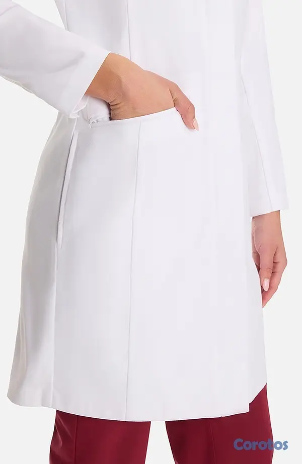 ropa para mujer - Premium Lab Coat by Medelita - Women's Zip Front Over The Knee Lab Coat 36" 7