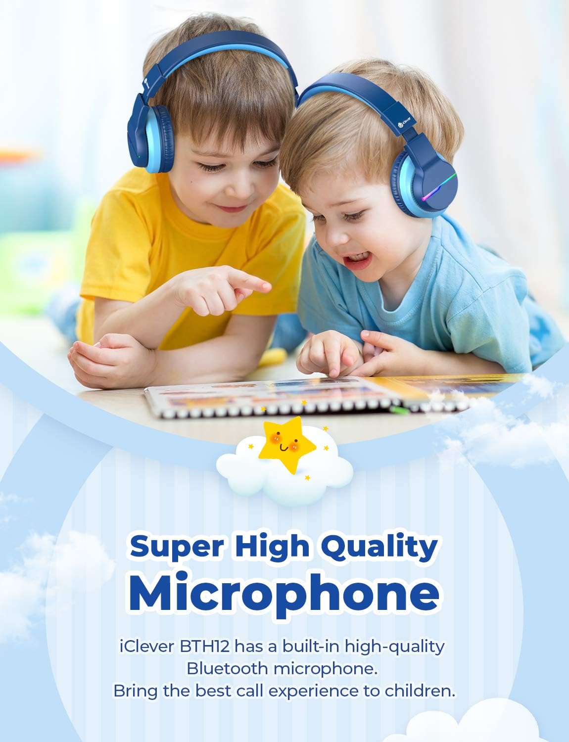 camaras y audio - iClever BTH12 - Auriculares Bluetooth para niños 4