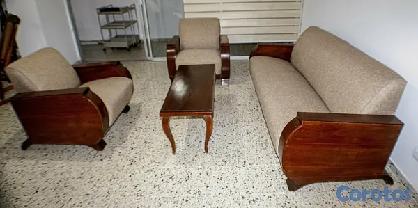 muebles y colchones - Juego de Sala en Caoba Centenaria 5